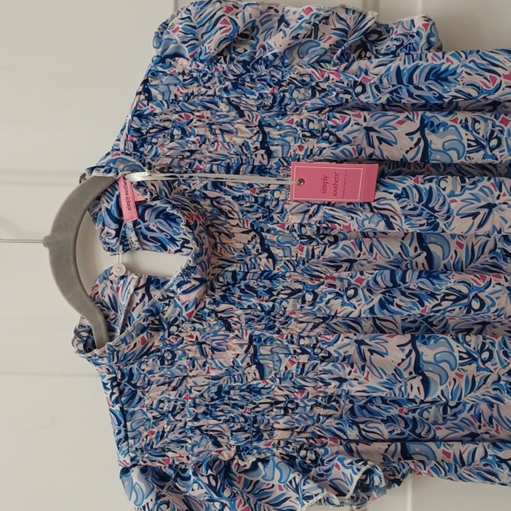 SALE NEW Simply Southern leaf smock dress NWT - Picture 2 of 8